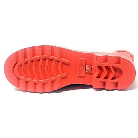 Women's Rainboots, Rubber Ankle Rain Boots, #3167, Striped Orange - Picture 4 of 4